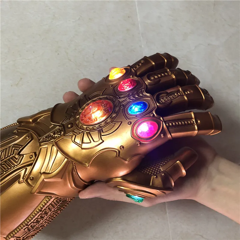 1:1 светодиодный светильник Thanos Gauntlet военные Косплей Перчатки ПВХ экшн-модель игрушки подарок на Хэллоуин Детский подарок