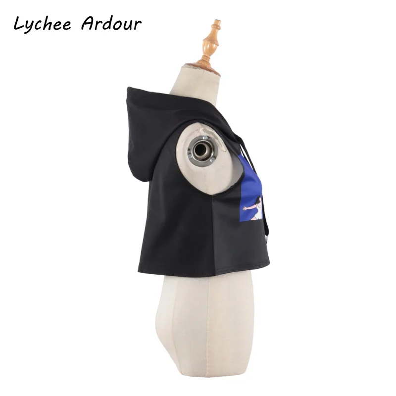 Lychee Ardour Gymnastics Print Hooded Tank Top Spring Summer Casual Streetwear Fashion Sleeveless Short Hem Tops | Женская одежда