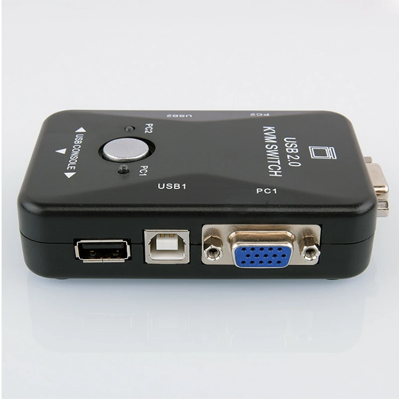 2 порта USB 0 KVM переключатель VGA ручной 2в1 2in 1 видео вход и выход для мыши клавиатуры