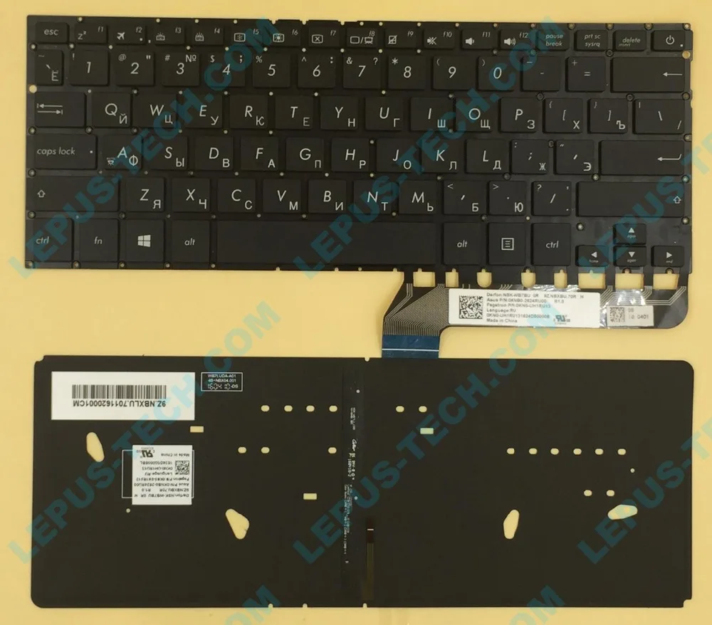 RU русская раскладная клавиатура с подсветкой для ASUS UX360 UX360UA