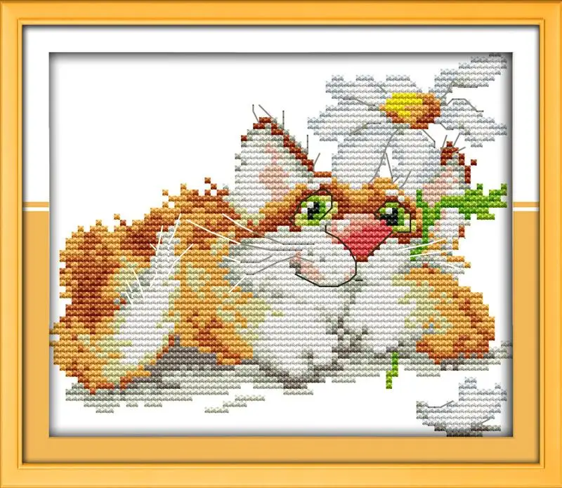 New Arrive Painting Handmake DIY Needlework Dog with Flower DMC Cross Stitch Kits for Embroidery Knitting Needles Crafts | Дом и сад