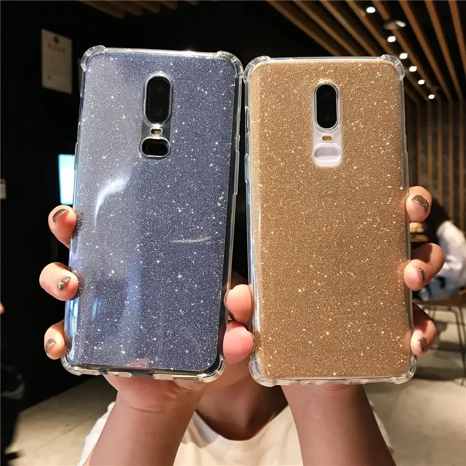 Противоударный Блестящий Защитный чехол для OnePlus 6 6T 5T 7 силиконовый мягкий из ТПУ