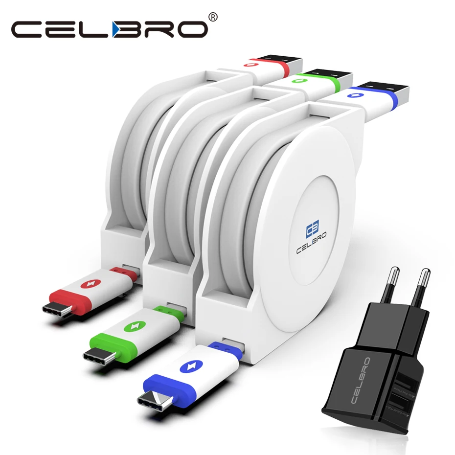 5V/2A зарядное устройство адаптер 1M/2M/3M Выдвижной USB C Type зарядный кабель для Huawei