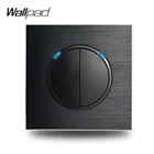 Настенный светильник Wallpad L6, сатиновый, черный, металлический, двухсторонний, с алюминиевой пластиной и синим светодиодный ным индикатором
