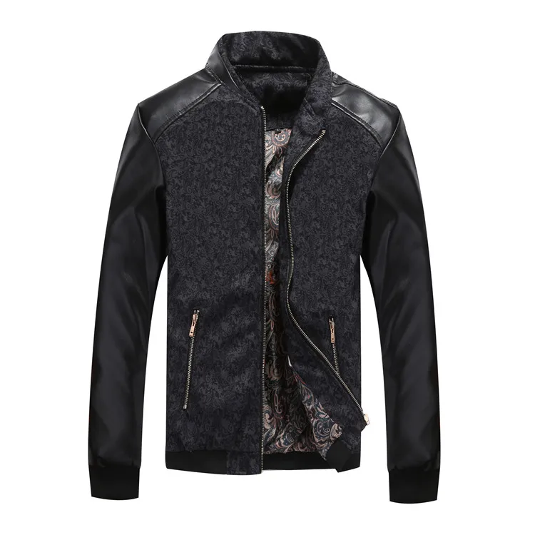 2018 Mountainskin из искусственной кожи в стиле пэчворк для мужчин's куртки 6XL осень