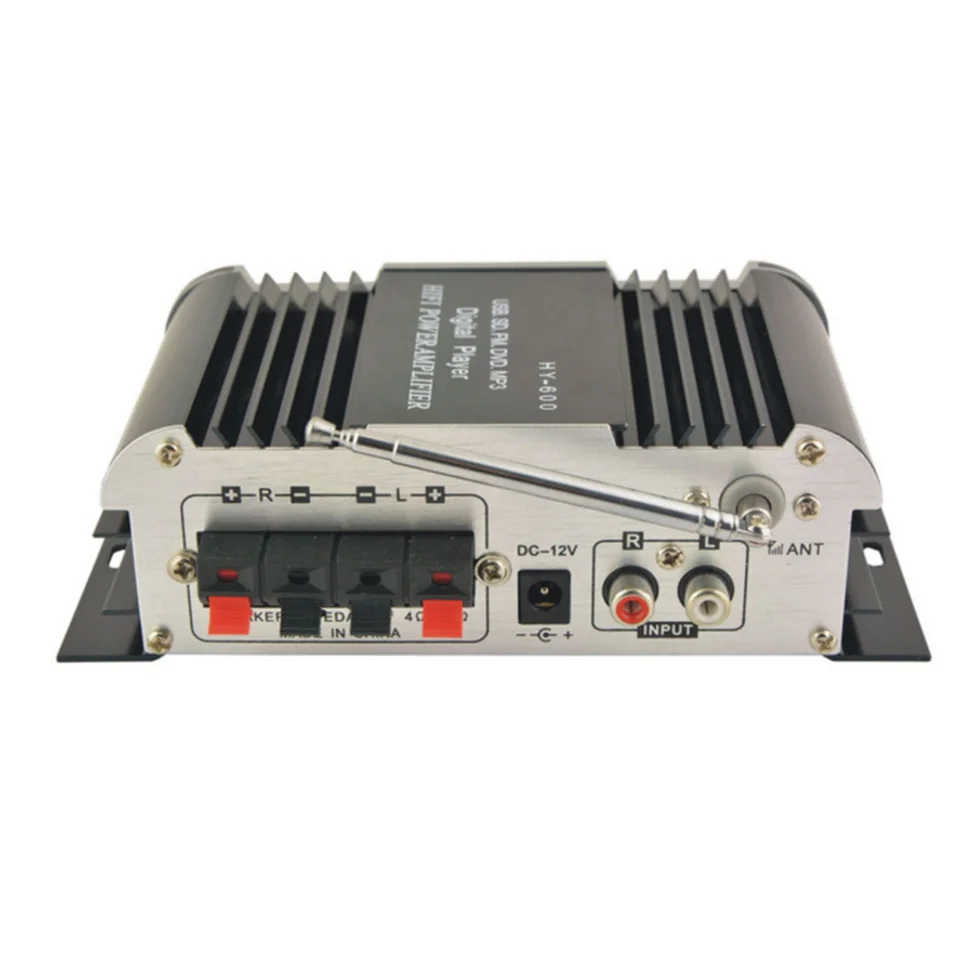 Автомобильный мини усилитель HY600 20 Вт + FM Аудио Микрофон mp3 динамик стерео для