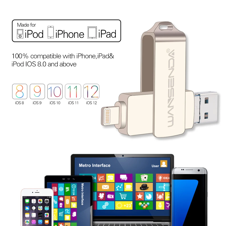 WANSENDA OTG USB флеш накопитель 3 0 ГБ 32 64 128 ГБ|USB флэш-накопители| |