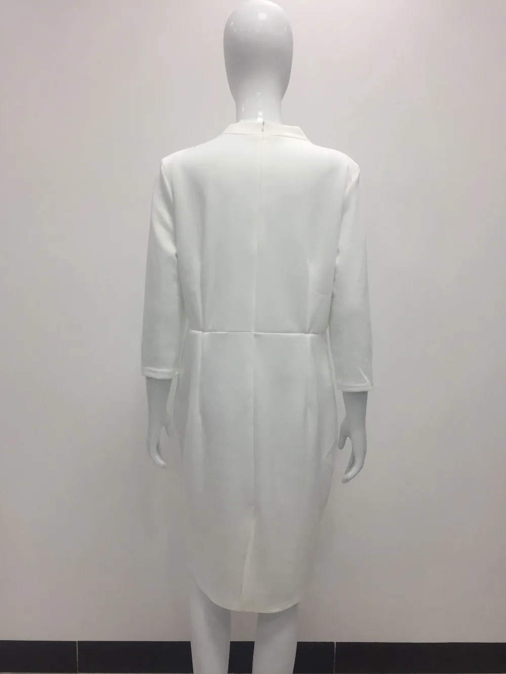 Офисные женские однотонные платья размера плюс 5XL 6XL, облегающее летнее платье длиной до колена с рукавом три четверти, миди Vestidos, 5 цветов