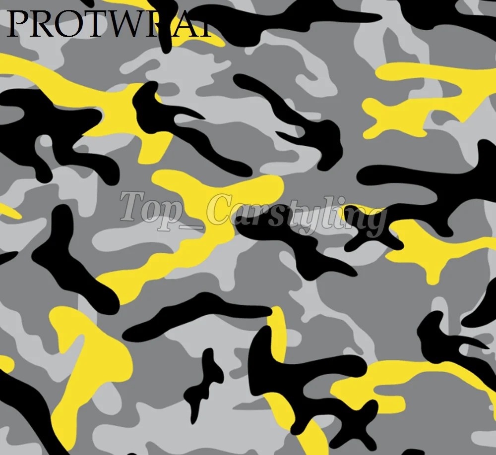 PROTWRAPS черный, серый, желтый, снежный камуфляж для автомобиля наклейки-покрытие фольгой с пузырьками свободный размер 1,52x10 м/20 м/30 м