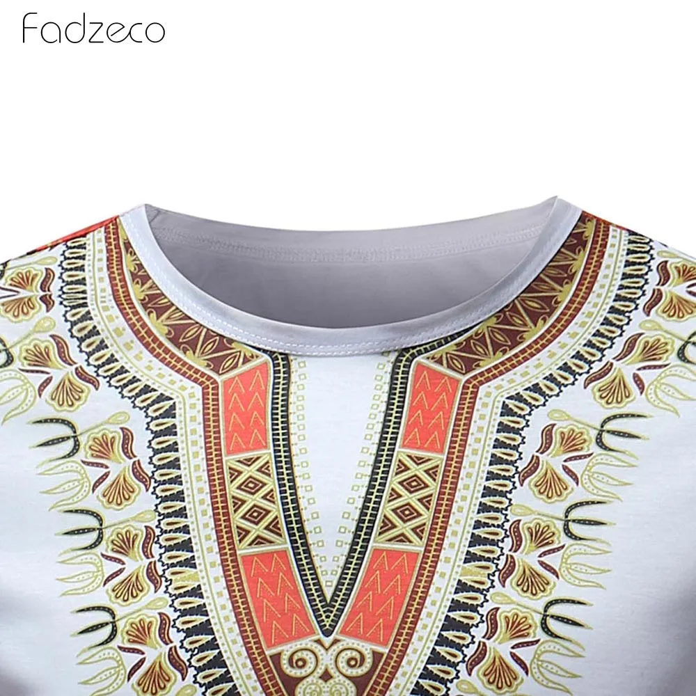 Мужская футболка с v образным вырезом Fadzeco африканская Повседневная коротким