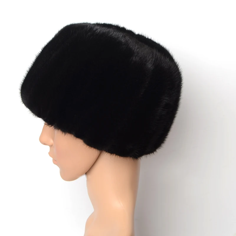 Wucifo 2019 Male Autumn Solid Thicken Bomber Hats Man Winter mink Fur Caps Men Warm Protection Ear Cap Size:56cm-59cm