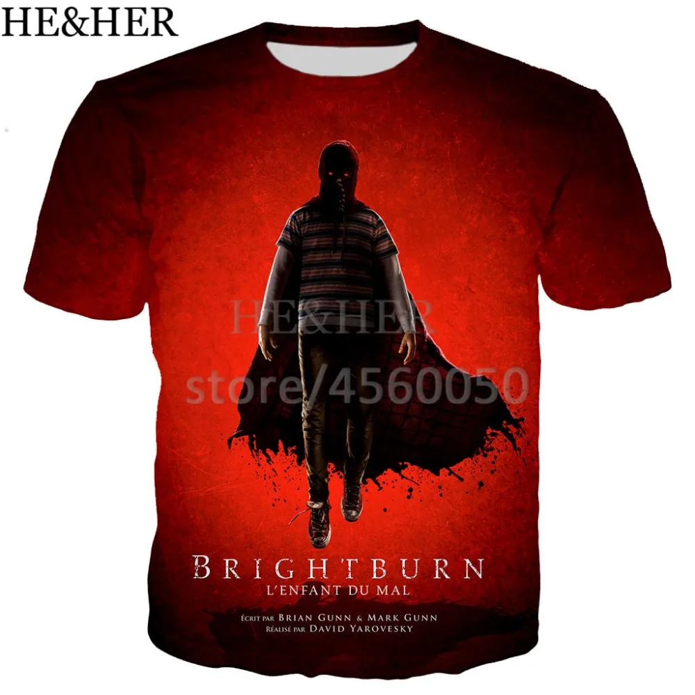 Новая забавная футболка с 3D принтом из фильма Brightburn для мужчин и женщин летние
