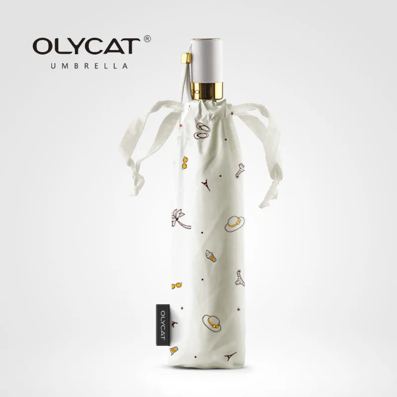 

OLYCAT The brand new three folding umbrella lady lace anti - uv protection against the wind and sun protection can be.