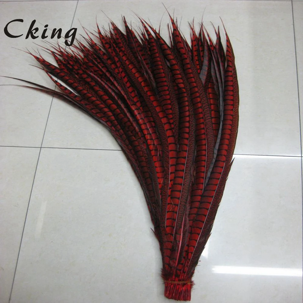 Free shipping 20pcs Red color pheasant side tails Feather 70-80cm long chicken feathers pllumes for headwear showgirl backpieces | Дом и сад