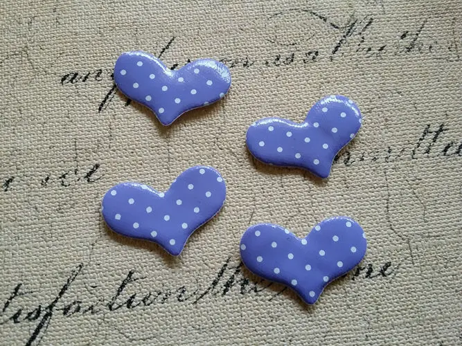 

500Pcs 35*25mm Dot Purple Heart Pu Cloth Art DIY Jewelry Patches / Garment Accessory