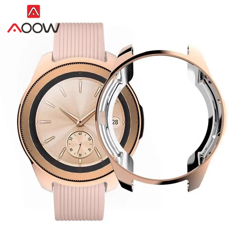 Rose gold Мягкий ультра-тонкий ТПУ защитный чехол для samsung Galaxy Watch 42 мм 46 мм покрытие Защитная крышка оболочка ремешок для gear S3 Frontier - Цвет ремешка: Rose gold