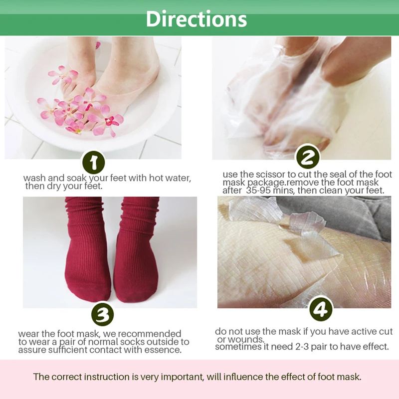 

efero 8pcs=4pair Exfoliating Foot Mask Foot Peeling Mask for Legs Heel Cracks Remove Dead Skin Foot Cream Socks for Pedicure