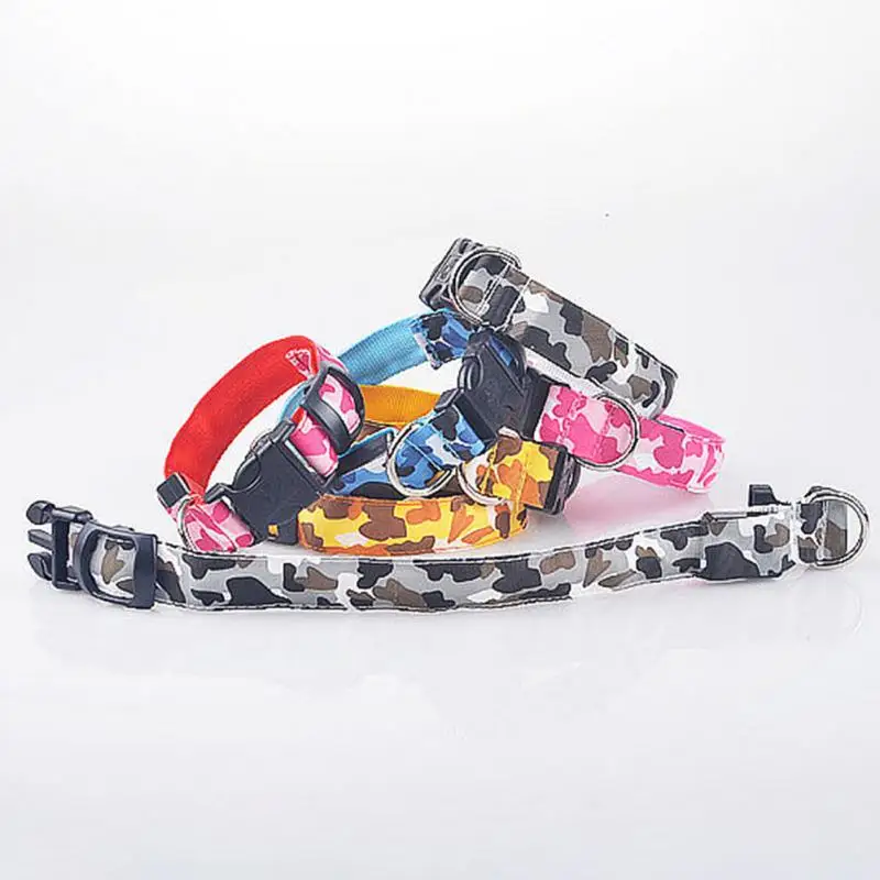 Нейлоновый светодиодный ошейник для собак, ночная безопасность светится в темноте поводок для собак, светящиеся люминесцентные ошейники для собак
