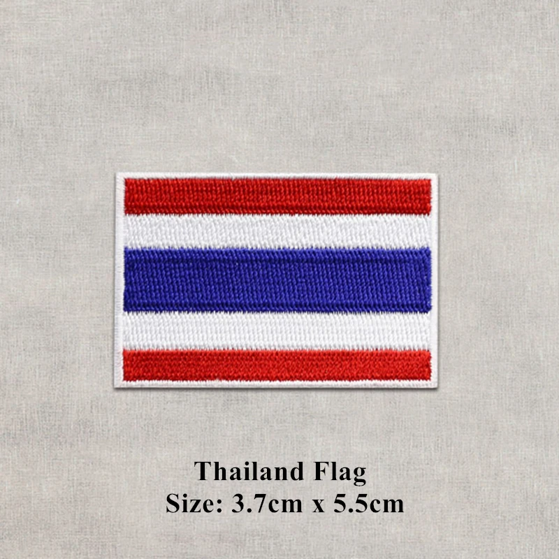 Высококачественные вышитые термоклейкие нашивки с тайским флагом патчи