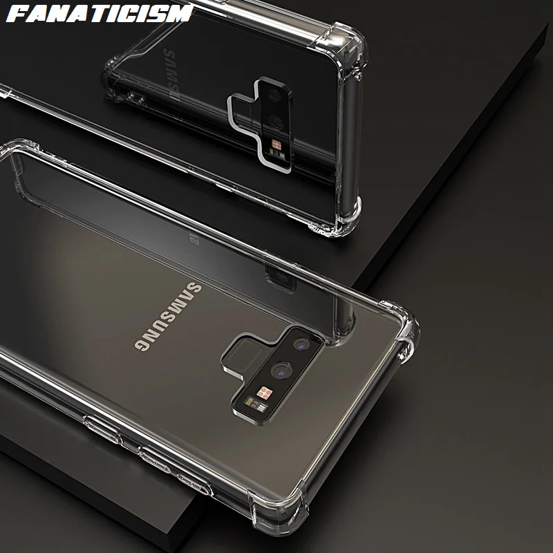 300pcs Drop Resistance Clear Hybrid TPU Bumper Hard PC Phone Cases For Samsung Note 5 8 9 10 Plus 10lite M10 M20 M30s M60s M80s | Мобильные
