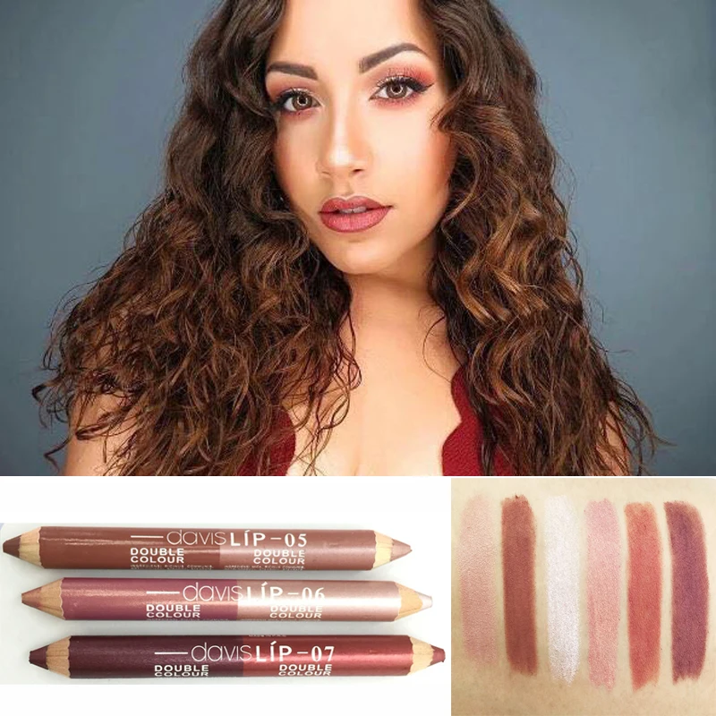 Бренд Davis подводка для губ макияж двойной контур водостойкая Мерцающая губная