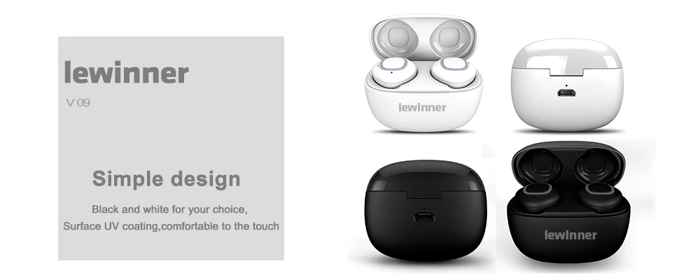 Lewinner V09 водонепроницаемые TWS наушники Bluetooth наушники Беспроводная гарнитура глубокий бас стерео звук спортивные наушники для samsung Iphone