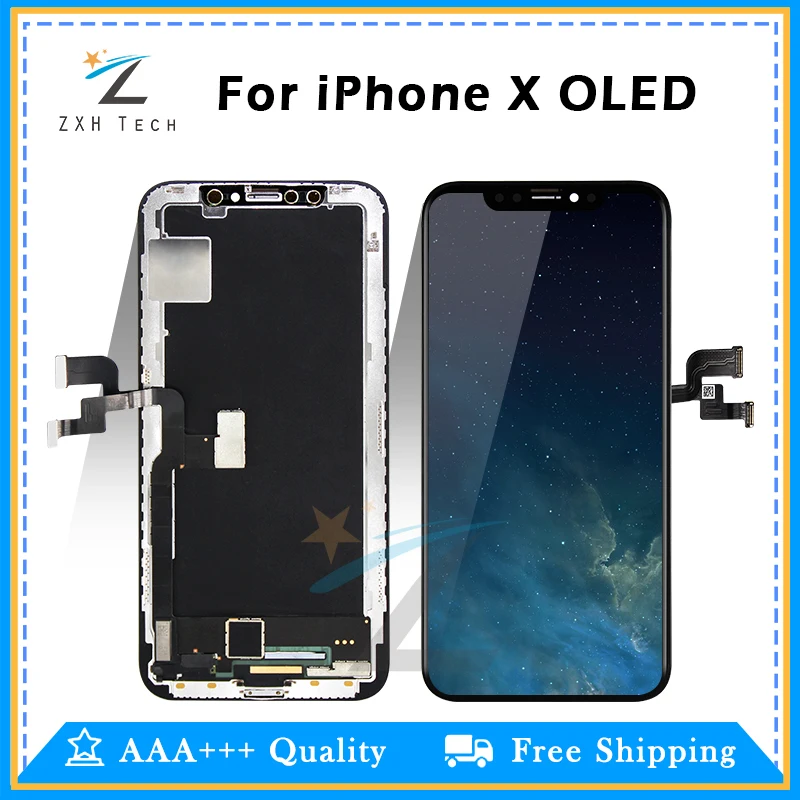 5 шт. Amoled для iPhone X Полный ЖК дисплей в сборе с рамкой Замена 8 дюйма TFT/OLED дигитайзер