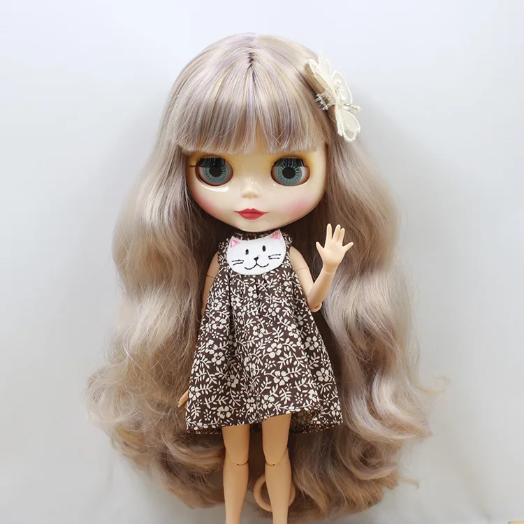 Одежда DBS для шарнирной куклы Blyth icy 1/6 сарафан с шарнирным принтом платье заколкой