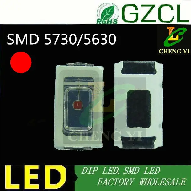 (CE &amp ROSH) Высокая интенсивность 0 5 w smd led 5730 красный свет Диод 1 8-2 2 V мм SMT 16-18LM | Лампы