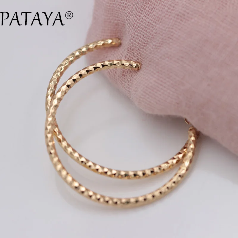 PATAYA, Новое поступление, женские однослойные уникальные треугольные большие серьги для лица, 585, розовое золото, Висячие свадебные украшения, Гипербола