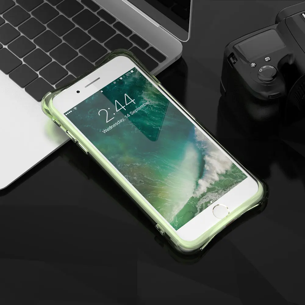 Силиконовый чехол KISSCASE для iPhone 5S 5 SE 6S 6 7 8X10 прозрачные чехлы 8 Plus X мигающий |