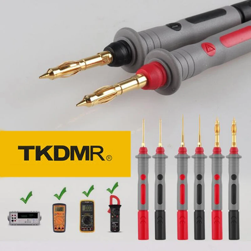 TKDMR 13 в 1 ПВХ 90 см Многофункциональный мультиметр Цифровой измеритель Стик тестовый комплект с зажимами аллигатора/зонд/маленький гаечный ключ