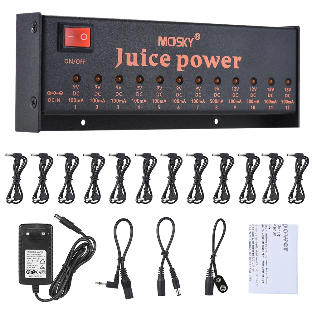 Новое поступление блок питания для гитарных эффектов MOSKY 9 В 12 18 в гитарные