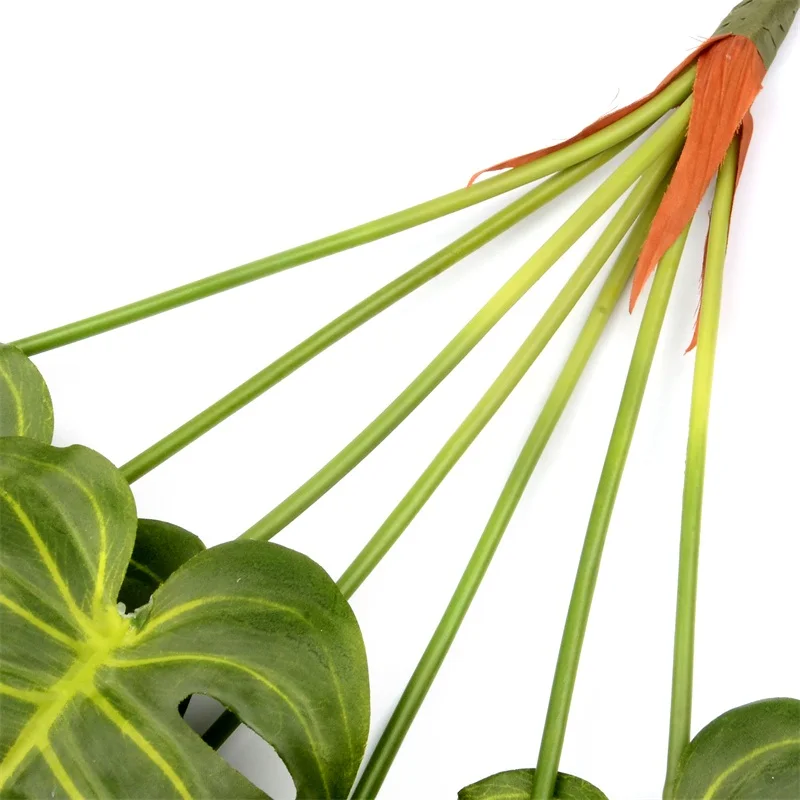 7 голов/Партия искусственный зеленый поддельный лист Monstera тропическая Пальмовая