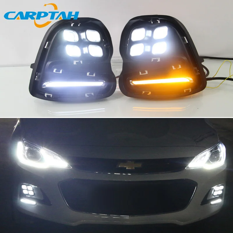 Светодиодный дневной светильник для Chevrolet Cavalier Водонепроницаемый желтый индикатор сигнала поворота светильник противотуманный фонарь светодиодный дневные ходовые огни