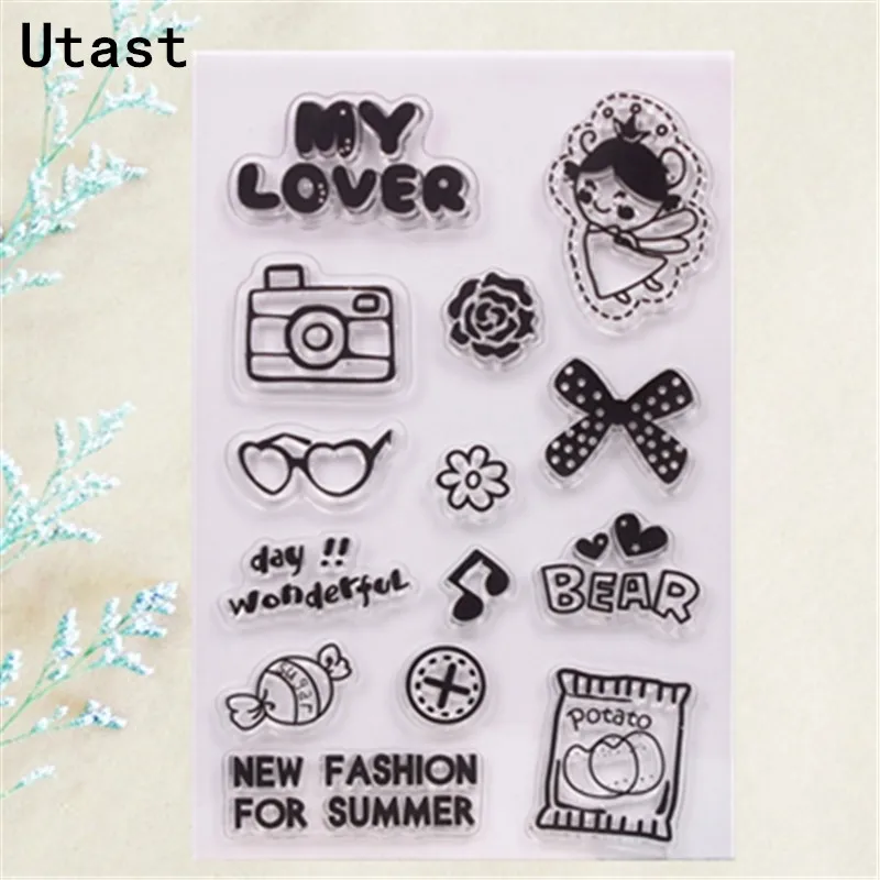 Прозрачные силиконовые штампы с камерой под углом для влюбленных/прозрачные