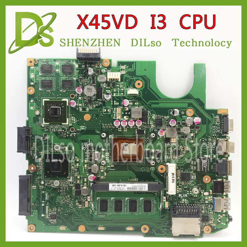 

KEFU X45VD For ASUS X45VD Laptop Motherboard with i3 CPU Mainboard Test original Motherboard