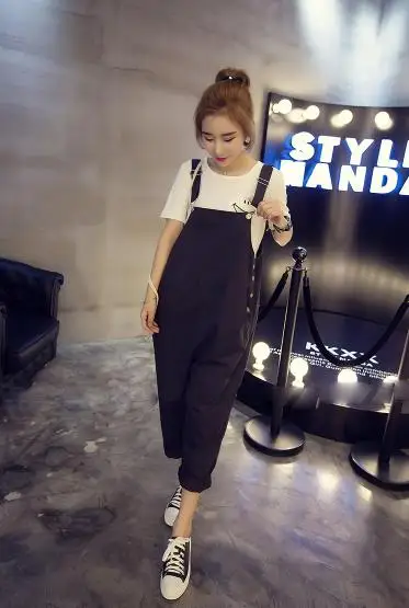 Новые стильные женские брюки на весну и лето широкие повседневные лямках|Женские