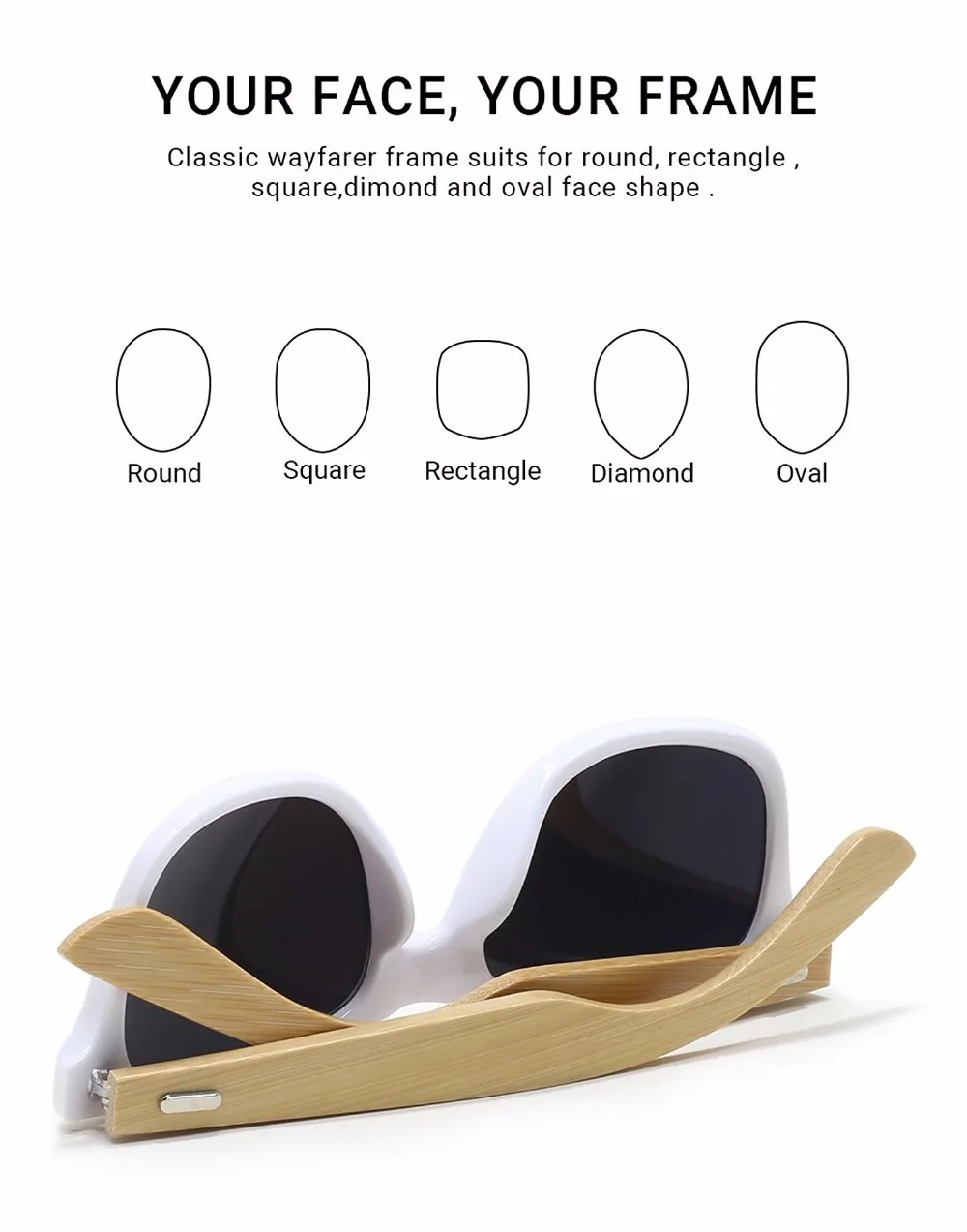 Мужские и женские солнцезащитные очки Ablibi неполяризационные из бамбукового