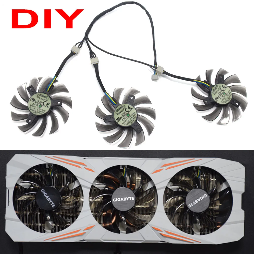 75 мм T128010SU 0.35A Вентилятор охлаждения Gigabyte AORUS GTX 1060 1070 1080 G1 GTX 1070Ti 1080Ti 960 980Ti 760 Видеокарта кулер вентилятор