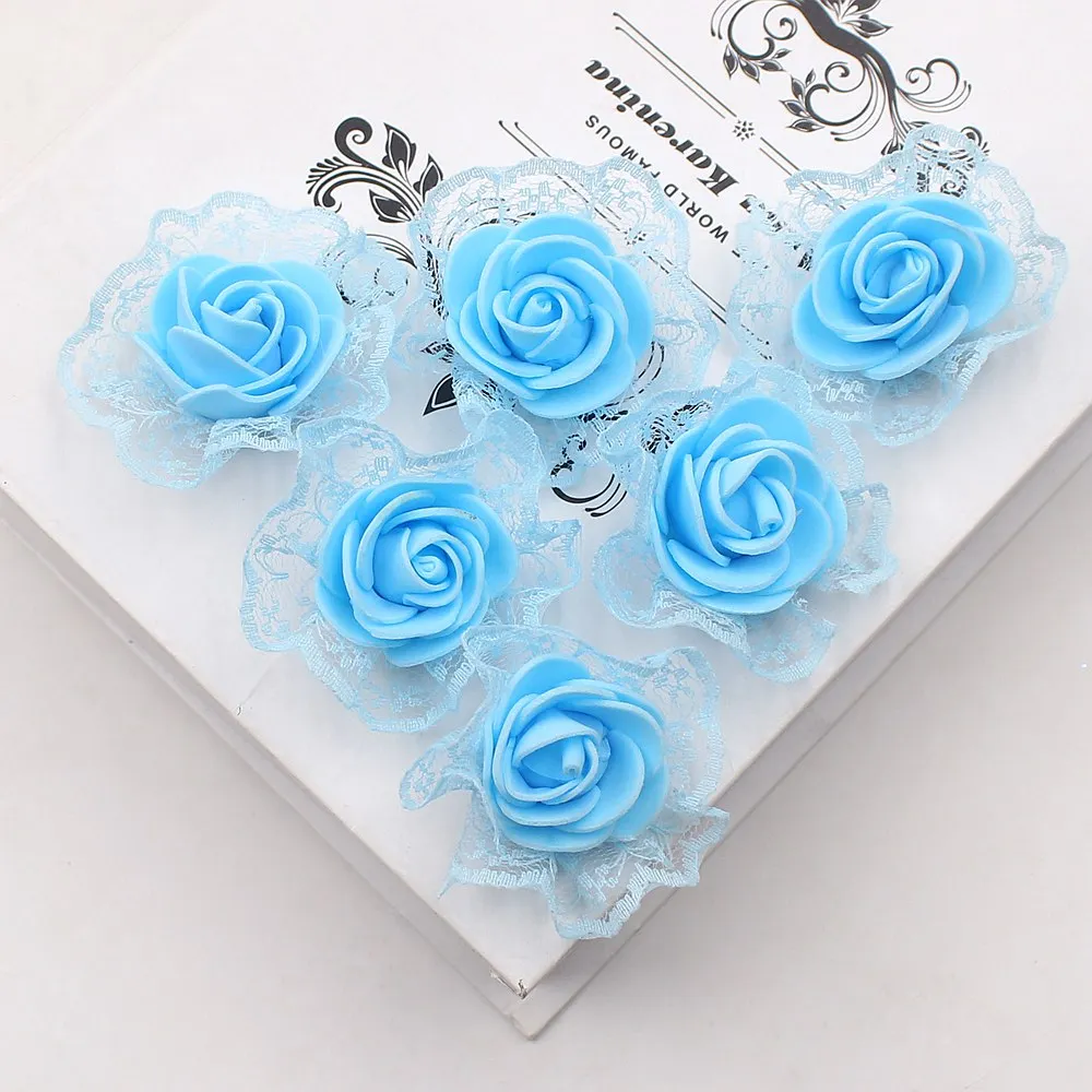 20 шт. Искусственные цветы кружева ПЕНА РОЗА ремесло поддельные цветочные головки