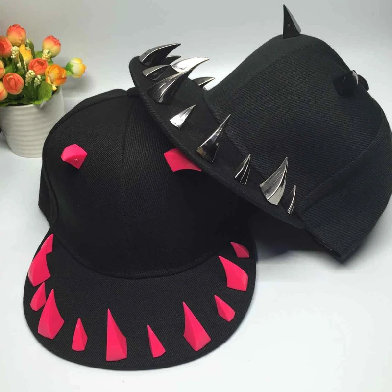 Новинка бык рога Snapback кепки s мужские Панк бейсболки s женские Панк Рога кепки хип-хоп бейсболки для мужчин и женщин Мода