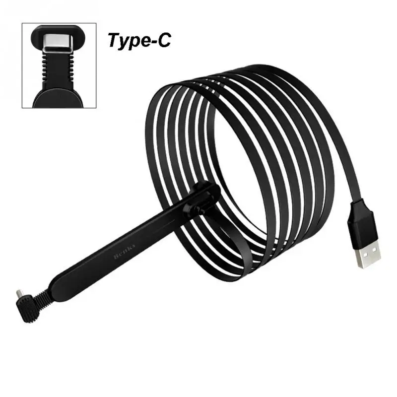 1 м 180 градусов изгиб Micro USB/Тип type-C для быстрой зарядки Зарядное устройство синхронизации данных кабель#1129
