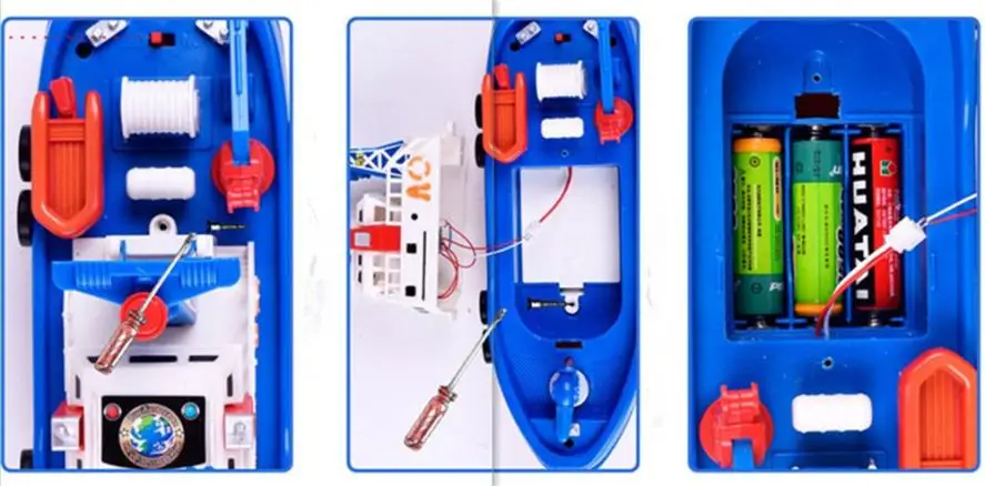 Имитация электрической модели пожарной лодки с музыкальными огнями забавная