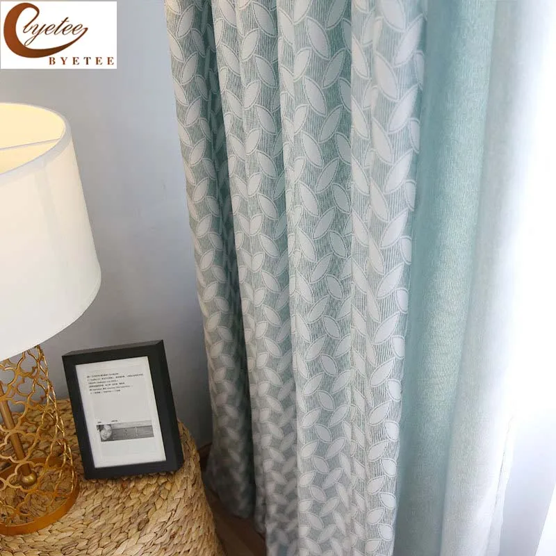 

[byetee] Nordic Curtain bamboo cotton jacquard shading curtain for bedroom Living room windows blackout Fabric Drapes
