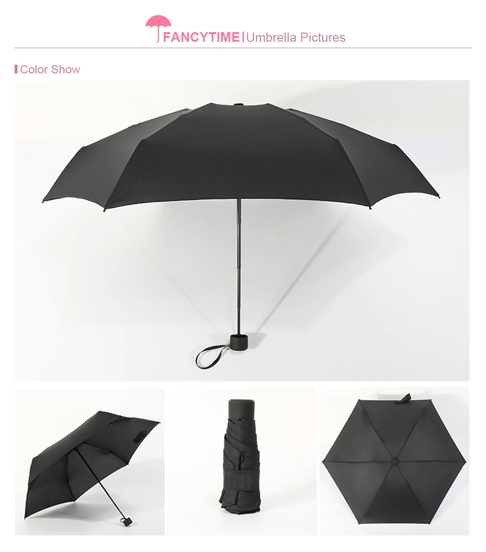 Зонт зонт женский Fancytime 180 г Маленький модный складной зонт от дождя, подарок для женщин и мужчин, мини Карманный Зонтик для девочек, анти-УФ водонепроницаемый портативный зонтик