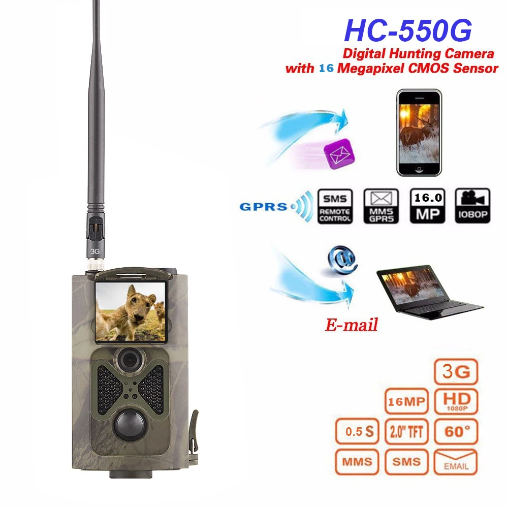 Suntekcam HC-550G 3g SMS, MMS охоты камеры 16MP игра Камера IP65 Водонепроницаемый камера для наблюдения за дикой природой 0,3 s триггер фото ловушка