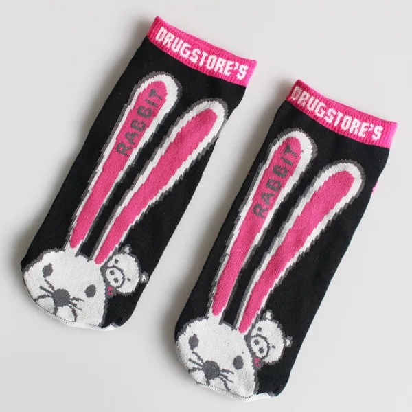 Летние модные повседневные Вязаные Носки с рисунком животных поросенка кролика