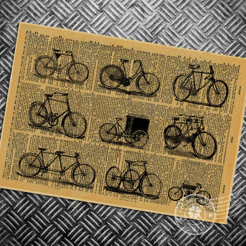 Винтаж плакат старый велосипед фото Ретро художественные изделия для стен