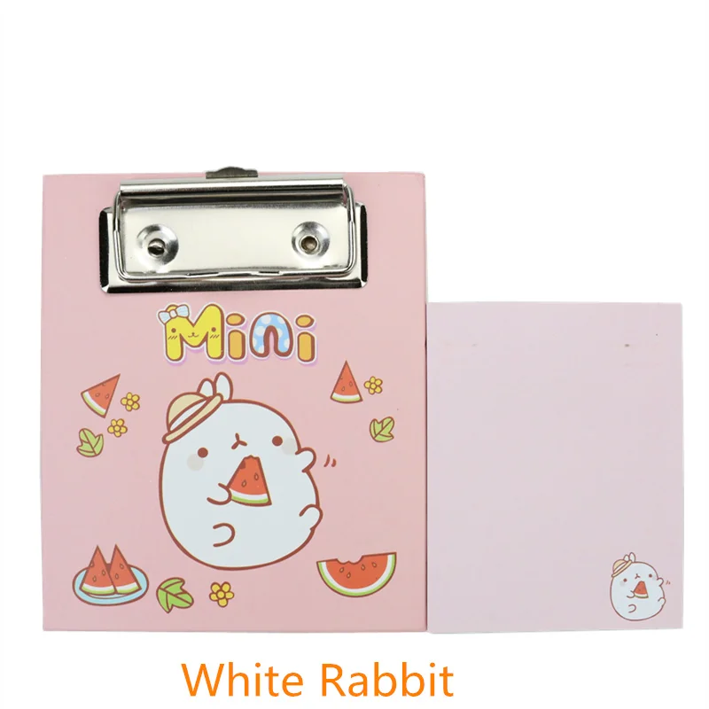 White Rabbit Стиль милый с зажимом доска блокнот животных фрукты Липкие заметки Kawaii канцелярские принадлежности - Цвет: White Rabbit
